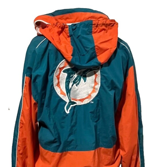 Miami Dolphins Vintage 80s Logo Athletic Hooded Lightweight Jacket Medium - Picture 5 of 12